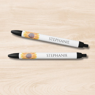 Personalisierte Aquarell-Sonnenblume Kugelschreiber