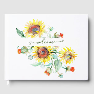 Personalisierte Aquarell-Sonnenblumen    Gästebuch