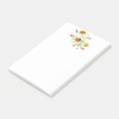 Personalisierte Aquarell-Sonnenblumen Post-it Klebezettel (angewinkelt)