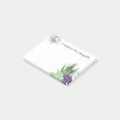 Personalisierte Aquarell-Sukkulente Post-it Klebezettel (angewinkelt)