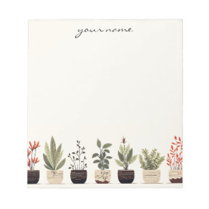 Personalisierte Aquarell-Sukkulenten Boho-Notizblo Notizblock