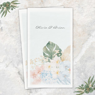 Personalisierte Aquarell-Tropenblume Floral Serviette