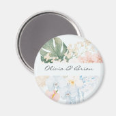 Personalisierte Aquarell-Tropenblumen-Blumen Magnet (Vorderseite/Rückseite)