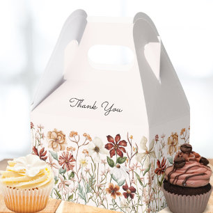 Personalisierte Aquarell-Vintage-Wildblumen-Blumen Geschenkschachtel