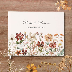 Personalisierte Aquarell-Vintage-Wildblumenwiese Gästebuch