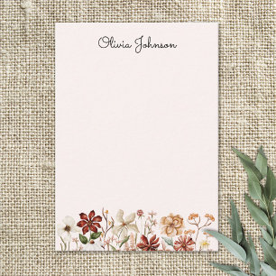 Personalisierte Aquarell-Vintage-Wildblumenwiese Mitteilungskarte