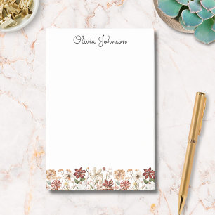 Personalisierte Aquarell-Vintage-Wildblumenwiese Post-it Klebezettel