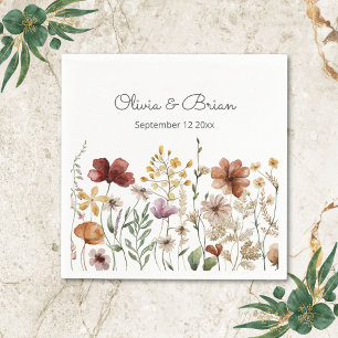 Personalisierte Aquarell-Wildblume Hübsche Blumen Serviette
