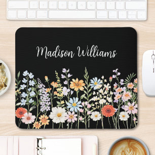 Personalisierte Aquarell-Wildblumen-Blumen Elegant Mousepad