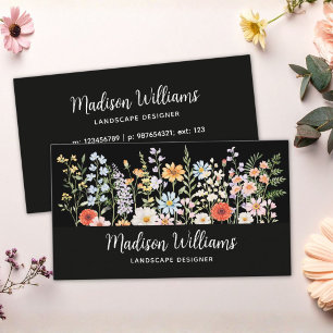 Personalisierte Aquarell-Wildblumen-Blumen Elegant Visitenkarte