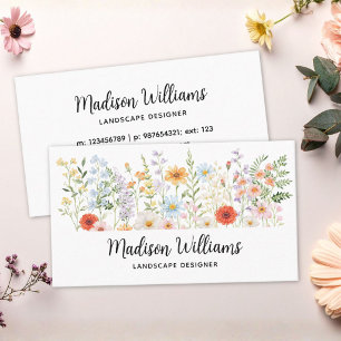 Personalisierte Aquarell-Wildblumen-Blumen Elegant Visitenkarte