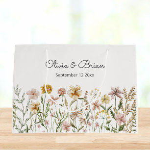 Personalisierte Aquarell-Wildblumen-Wiesen-Blumen Große Geschenktüte