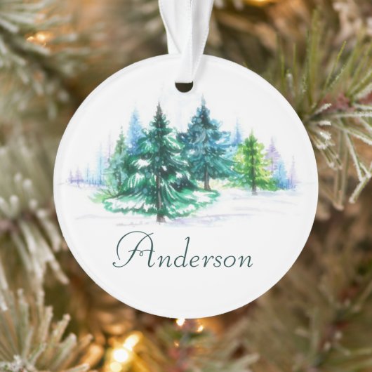 Personalisierte Aquarellbäume Ornament (Baum)