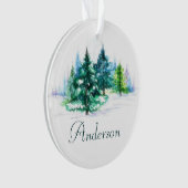 Personalisierte Aquarellbäume Ornament (Vorderseite)