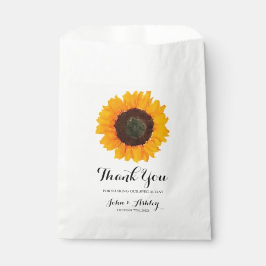 Personalisierte Aquarellblume Hochzeit im Herbst Geschenktütchen (Vorderseite)