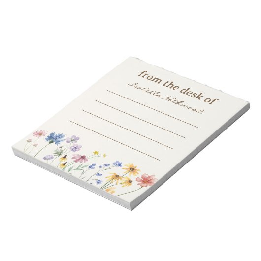 Personalisierte Aquarellblume Notizblock (Rotiert)