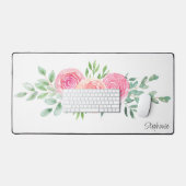 Personalisierte Aquarellblume Schreibtischunterlage (Tastatur & Maus)