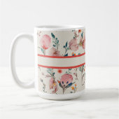 Personalisierte Aquarellblumen Kaffeetasse (Links)