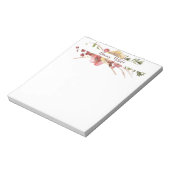 Personalisierte Aquarellblumen Notizblock (Rotiert)