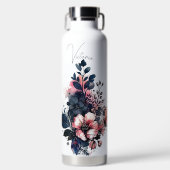 Personalisierte Aquarellblüte Trinkflasche (Vorderseite)