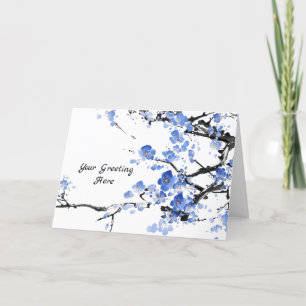 Personalisierte Aquarellblütenkarte Feiertagskarte