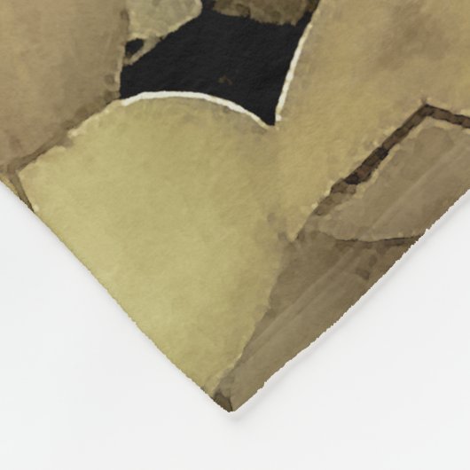 Personalisierte Aquarellcreme und Schwarzer Mandal Fleecedecke (Ecke)