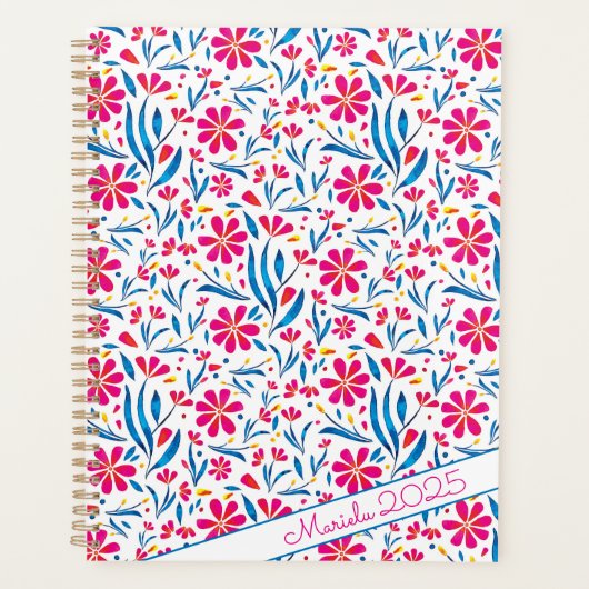 Personalisierte Aquarellfarbe Flora Muster Planer (Vorderseite)