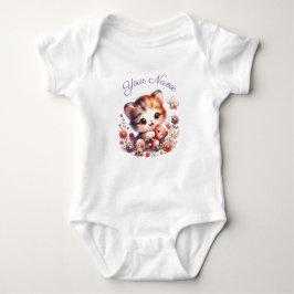 Personalisierte Aquarellfarbe - Kittname Baby Strampler