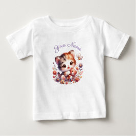 Personalisierte Aquarellfarbe - Kittname Baby T-shirt