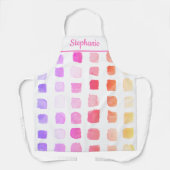 Personalisierte Aquarellfarbe Künstlerrosa Schürze (Vorderseite)
