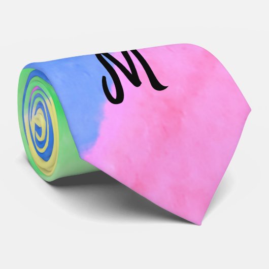 personalisierte Aquarellfarbe mit minimaler Monogr Krawatte (Gerollt)
