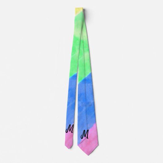personalisierte Aquarellfarbe mit minimaler Monogr Krawatte (Rückseite)
