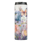 Personalisierte Aquarellfarbe mit Monogramm Thermosbecher (Rückseite)