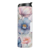 Personalisierte Aquarellfarbe mit Monogramm Thermosbecher (Nach links gedreht)