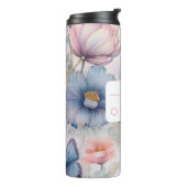 Personalisierte Aquarellfarbe mit Name und Monogra Thermosbecher (Nach links gedreht)