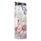 Personalisierte Aquarellfarbe mit Name und Monogra Thermosbecher (Nach rechts gedreht)