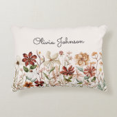 Personalisierte Aquarellfarbe Vintage Wildblume Bl Dekokissen (Vorderseite)