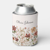 Personalisierte Aquarellfarbe Vintage Wildblume Bl Dosenkühler (Kanne Vorderseite)