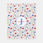 Personalisierte Aquarellfarbe Wildblume Fleece Bla (Vorderseite)