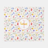 Personalisierte Aquarellfarbe Wildblume Fleece Bla (Vorderseite (Horizontal))