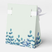 Personalisierte Aquarellfarben Blätter Grün Blau E Geschenkschachtel (Rückseite)