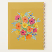 Personalisierte Aquarellfarben-Blume auf Gelb Planer (Rückseite)