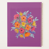 Personalisierte Aquarellfarben-Blume auf Lila Planer (Rückseite)