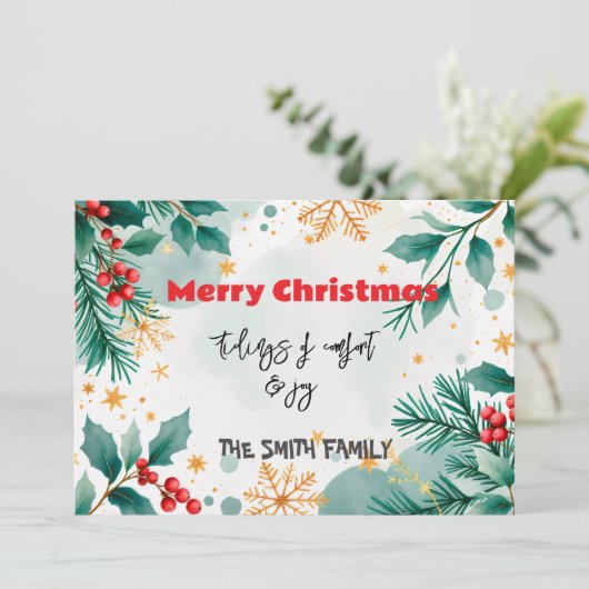 Personalisierte Aquarellfarben "Dingen des Komfort Einladung (Stehend Vorderseite)