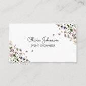 Personalisierte Aquarellfarben Lila Wildblumen Visitenkarte (Vorderseite)