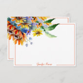Personalisierte Aquarellfarben Mitteilungskarte (Vorne/Hinten)