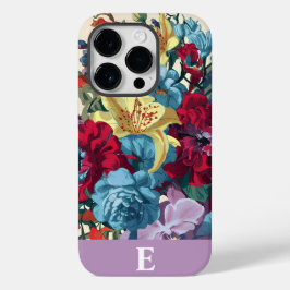 Personalisierte Aquarellfarben Monogramm Blumenzau Case-Mate iPhone 14 Pro Hülle