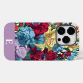 Personalisierte Aquarellfarben Monogramm Blumenzau Case-Mate iPhone Hülle (Rückseite (Horizontal))