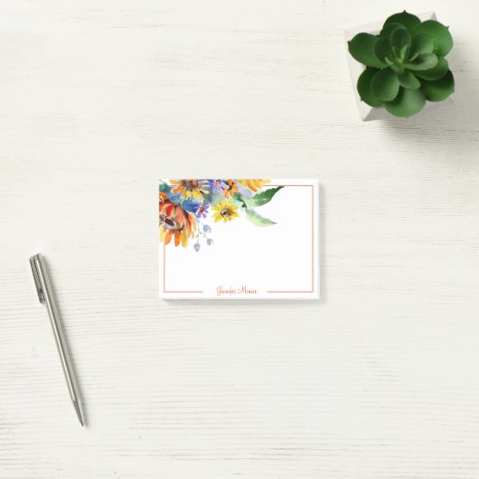 Personalisierte Aquarellfarben Post-it Klebezettel (Büro)