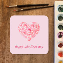 Personalisierte Aquarellfarben Rose Herzens Valent